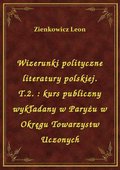Wizerunki polityczne literatury polskiej. T.2. : kurs publiczny wykładany w Paryżu w Okręgu Towarzystw Uczonych - ebook